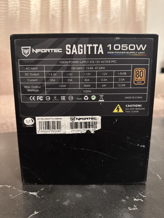 Sursă Nfortec Sagitta 1050W RGB – 80 PLUS Gold  - Fara cabluri