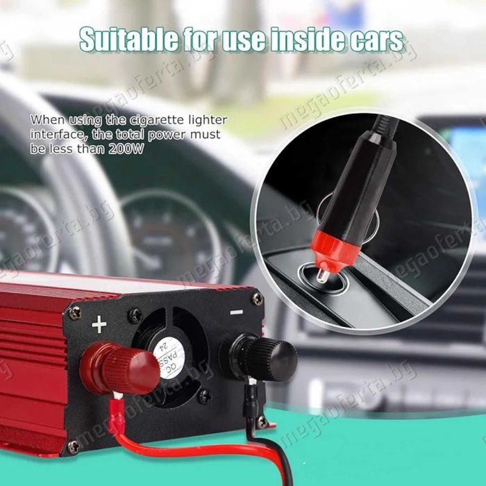 Инвертор UKC 12V-220V 500W с Голям Дисплей  Преобразовател на Напрежението