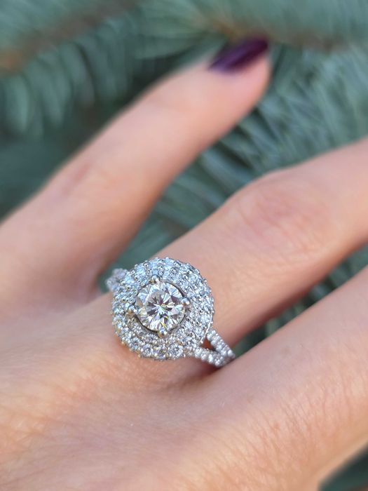 Inel Aur 18 kt cu Diamant rar 3X si  1,3 ct diamante naturale