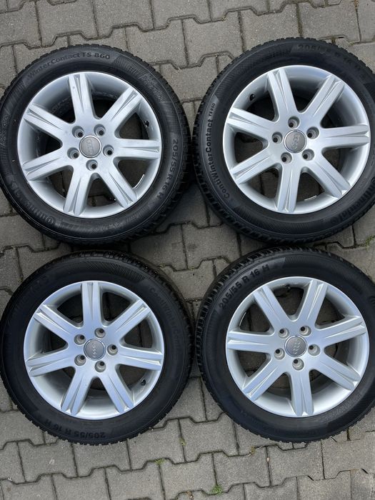 Jante aliaj 5x112mm, anvelope iarna 205/55 R16 Audi A3, A4, VW, Seat, Skoda