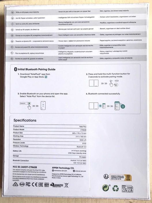 Xp-pen Note Plus — умный блокнот с Bluetooth