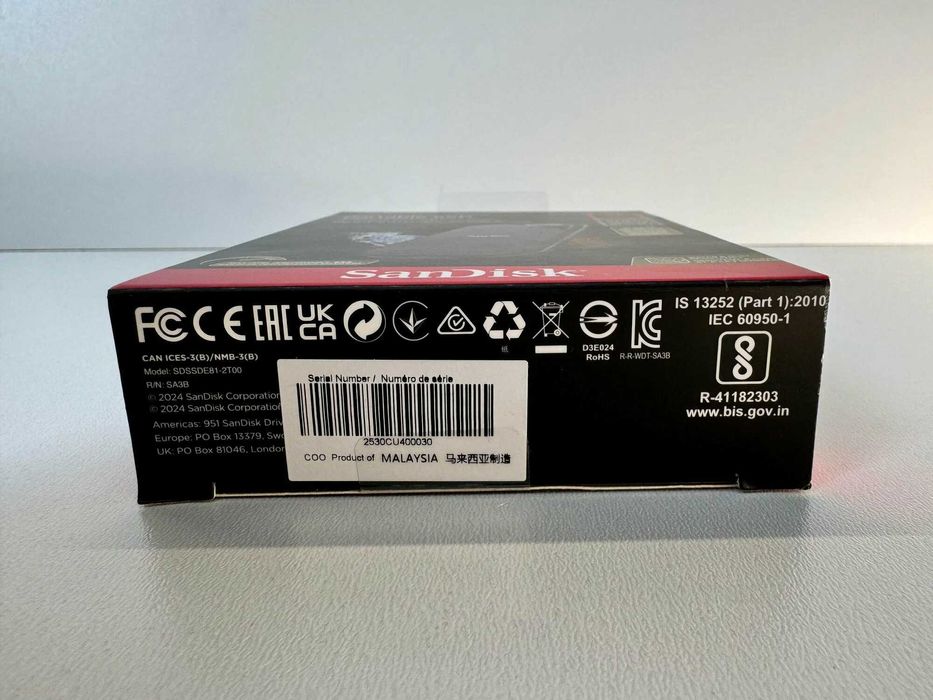 SanDisk Extreme PRO Portable SSD V2 2TB 2000MB/s, Malaysia, новый