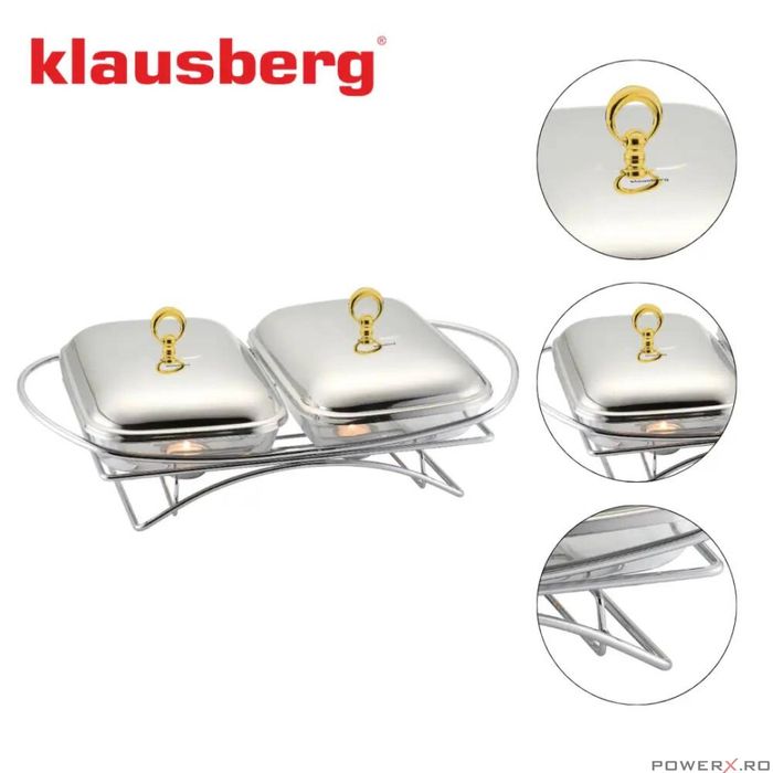 Vas, recipient pentru incalzirea alimentelor cu 2 recipiente din