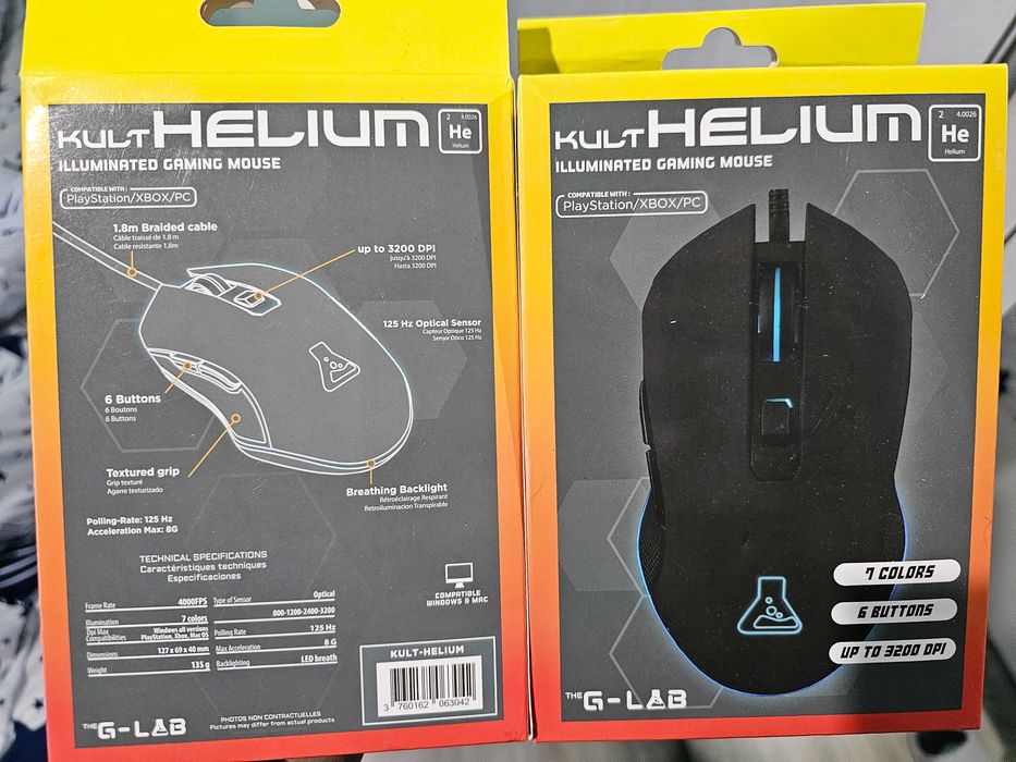 Mouse PlayStation Xbox PC Laptop Gaming Sigilat G-Lab Kult Helium RGB