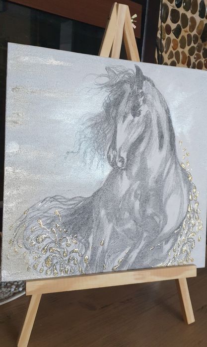 Tablou unic cu mini șevalet inclus