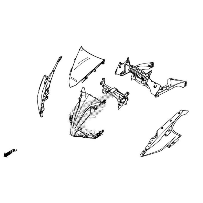 Преден ляв спойлера за Honda CBR500RA