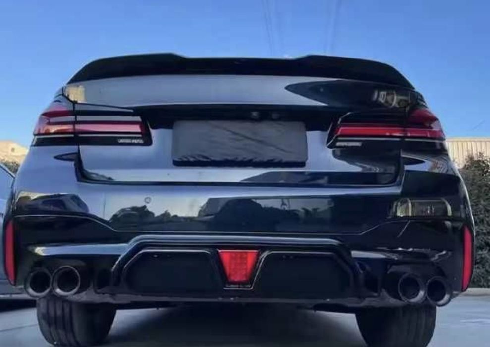 Бмв Г30 Г31 Оребрен Дифузьор / Добавка за задна броня / BMW G30 G31