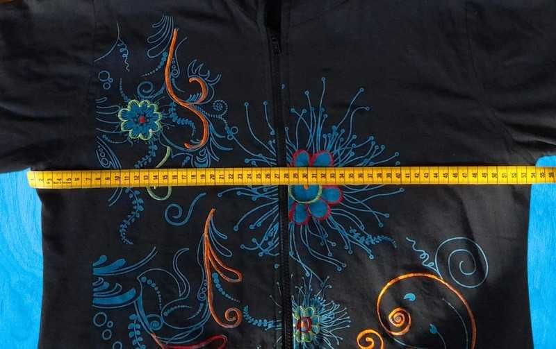 Jacheta din bumbac si polar cu broderie Black