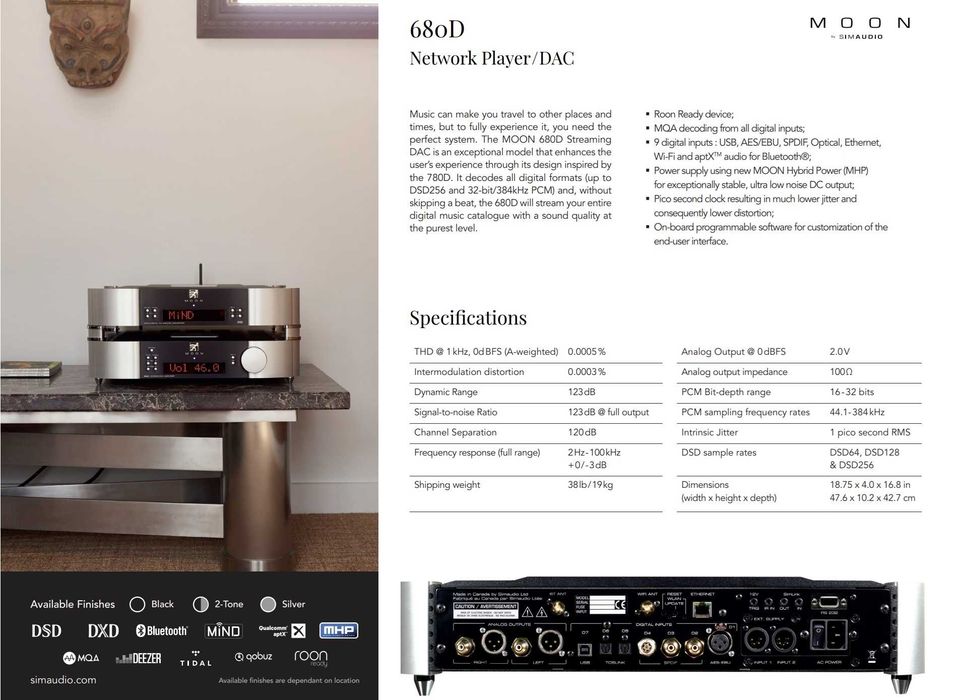 Simaudio Moon 680D DAC/streamer high-end