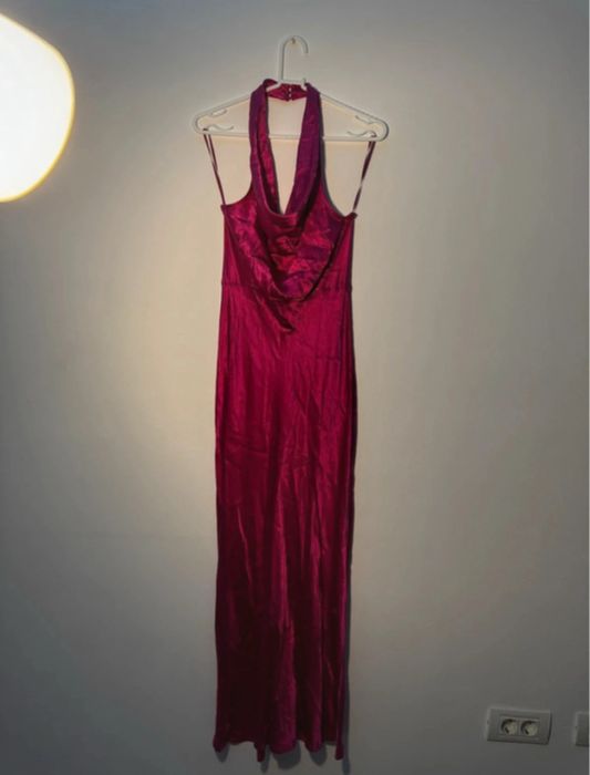 Rochie lunga satinata cu spatele gol, marimea M, Zara