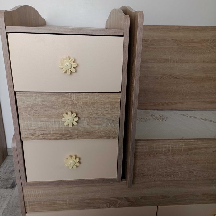 Детска дървена кошара + матрак