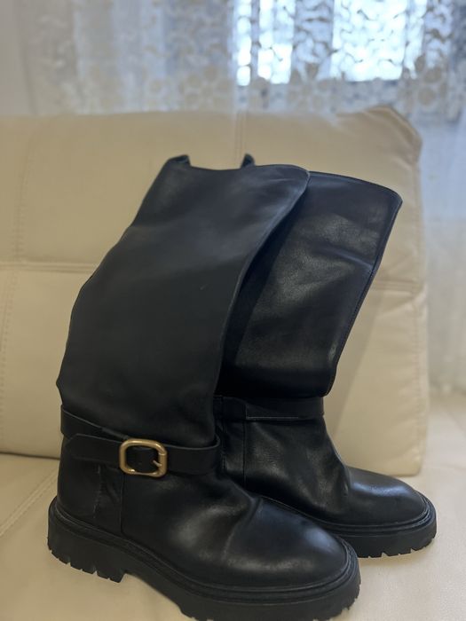 Cizme din piele Zara