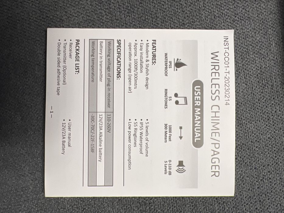 Vand sonerii multifunctionale