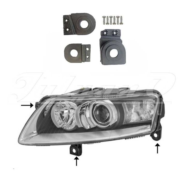 Щипки (водачи, крепежи) за закрепване на фар за AUDI A6 C6 (05-11)
