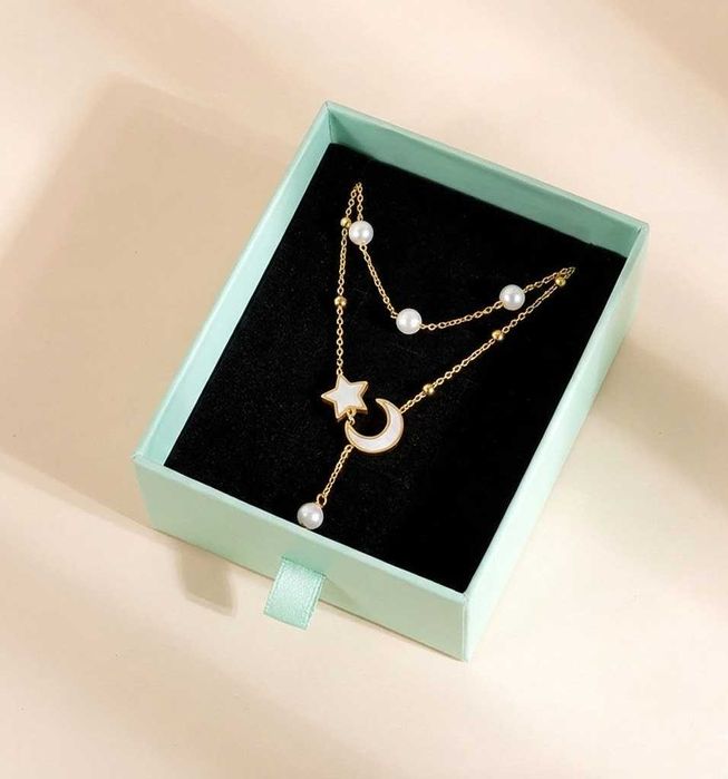 Cadou Ideal Premium Set Bratara Cercei Colier Otel Inox Placat Aur 18K