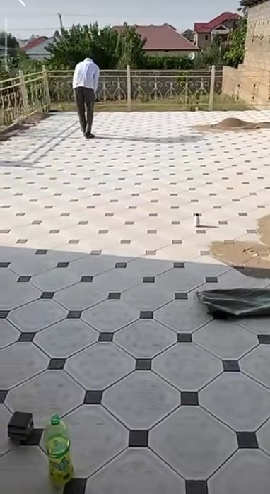 Укладка брусчатка плитки