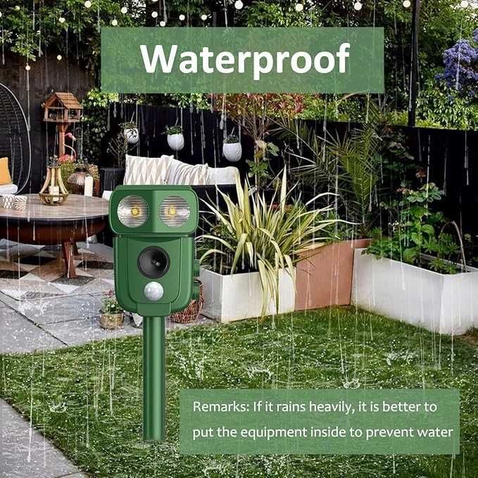 IP66 Соларен ултразвуков репелент, водоустойчив срещу диви животни