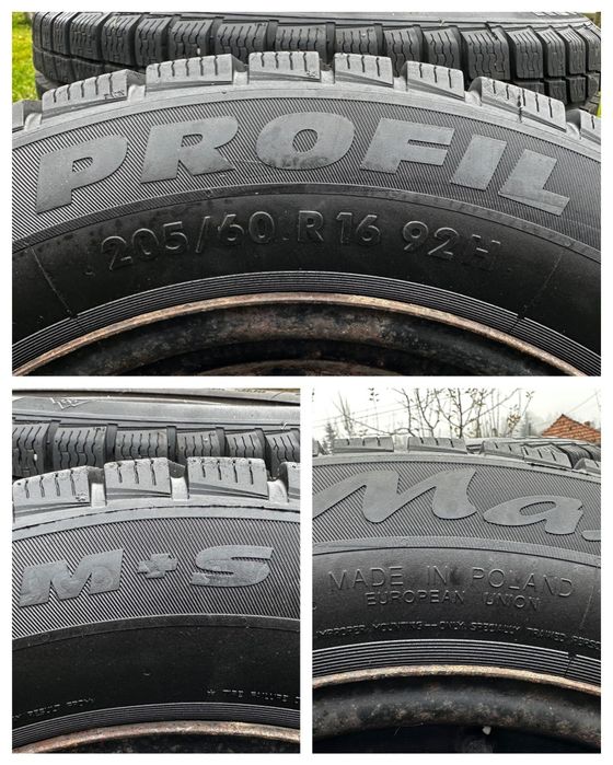 Roți de tablă + Cauciucuri de iarnă 205/60/R16 M+S