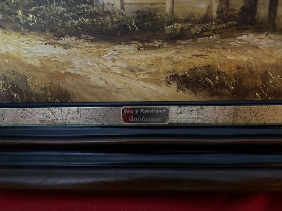 Живописна селска сцена с вятърна мелница