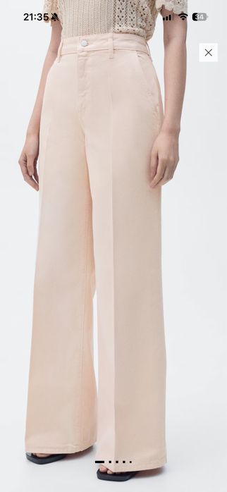 Дънки Mango с широк крачол и висока талия