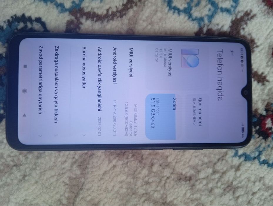 Redmi 9A Holati ideal Usta kormagan