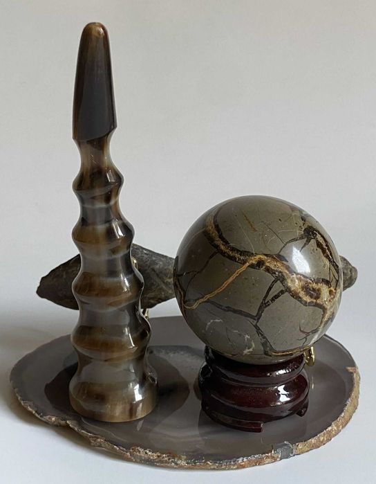 Decor Cristale - Corn Natural & Septaria - Set Pietre Semipretioase