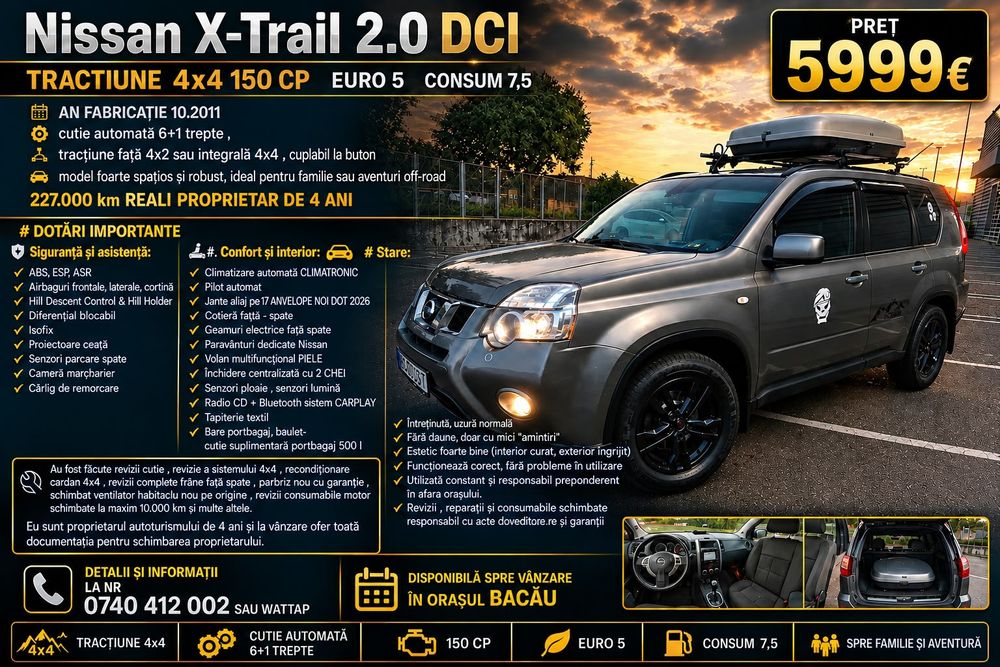 SUV 4x4  Nissan X TRAIL  euro 5 proprietar direct