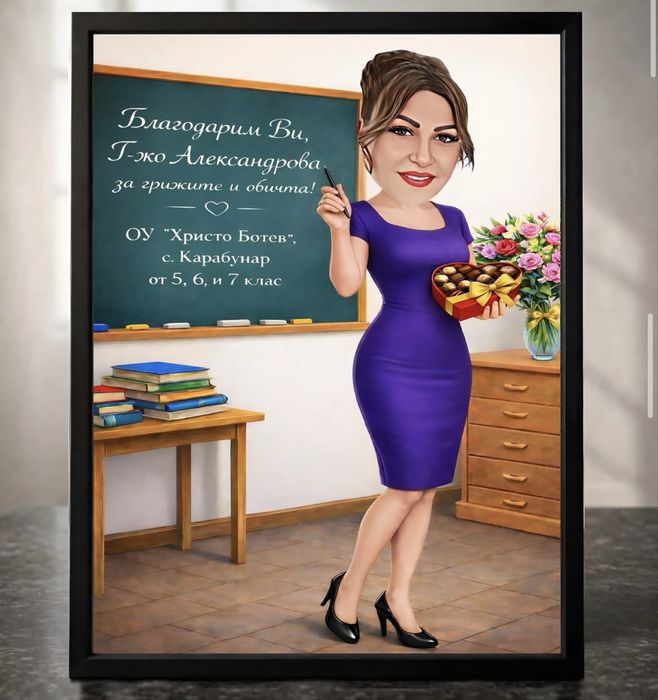 Карикатури,Шарж,Портрети - с подарък рамка