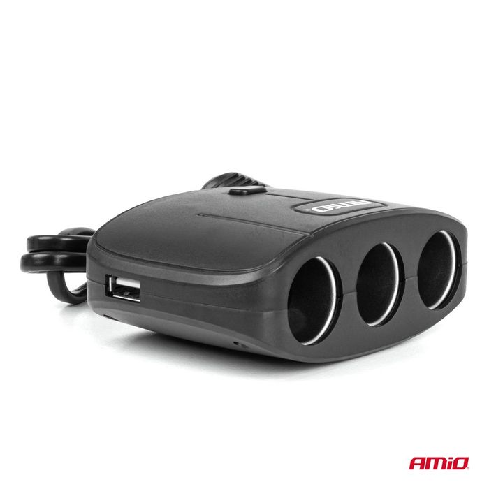 разклонител за запалка с зарядно устройство 2x usb-a on/off 12v ...