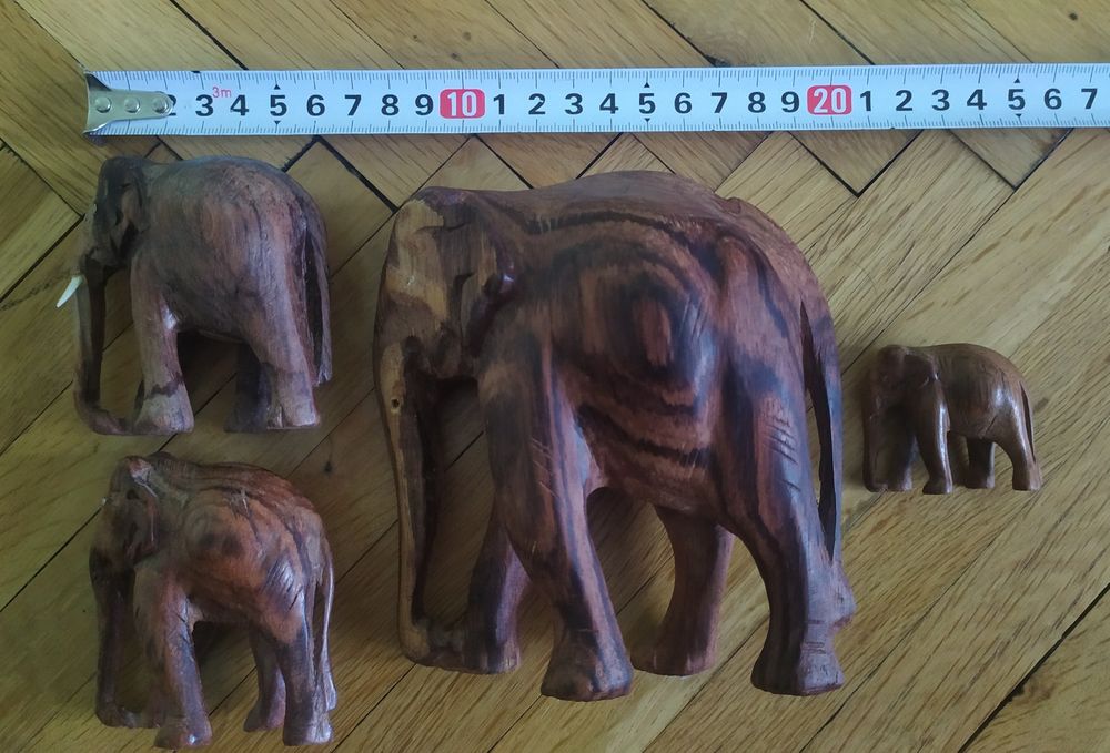 Дървени слончета - 4 броя