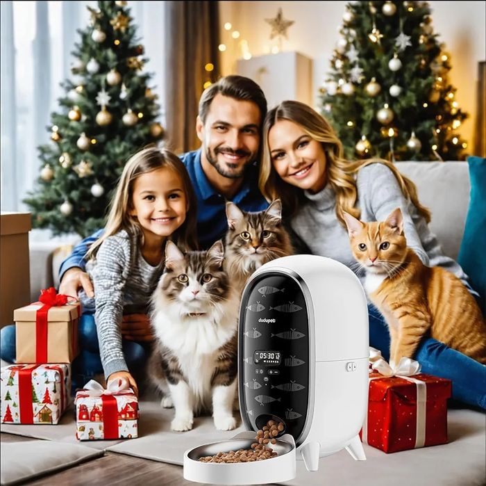 3L Автоматична хранилка за котки DUDUPET с таймер и гласово повикване