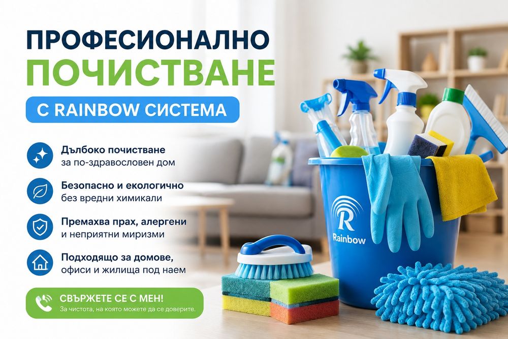 ПРОФЕСИОНАЛНО ПОЧИСТВАНЕ с Rainbow | Пране на Мека Мебел, Прозорци и Домове | София. Рейнбоу