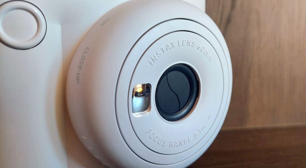 Fujifilm Instax Mini 12 camera (Clay white) +  plastic shell, EVA case