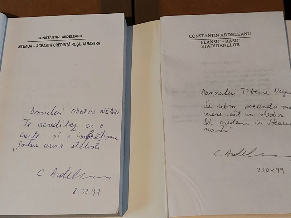 Set cărți cu DEDICAȚIE ȘI SEMNĂTURĂ – Constantin Ardeleanu (STEAUA)