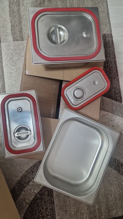 Cuve GN 1/4 si GN 1/2 cu capac silicon si H 100mm