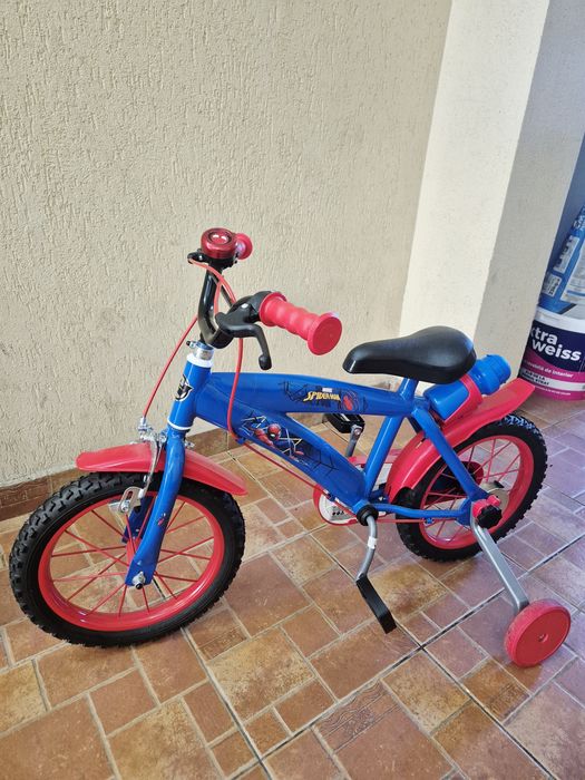 Bicicleta SPIDERMAN cu roti ajutătoare
