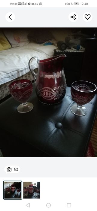 Ulcica cu 2 phare din cristal  rubin 130 lei