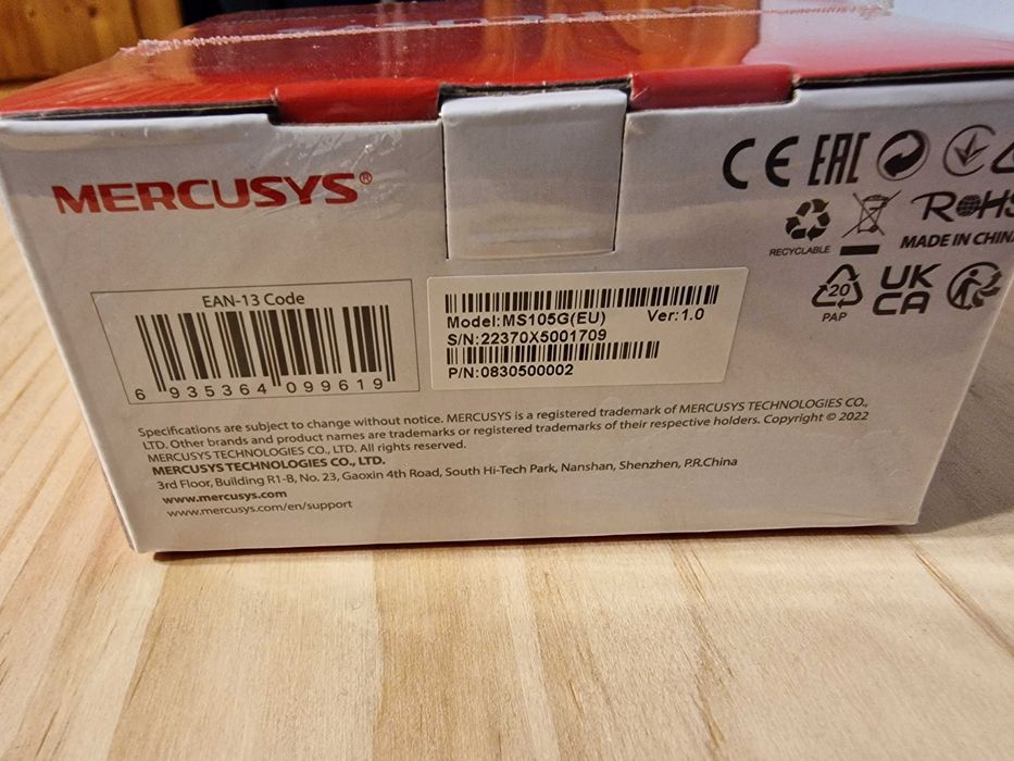 Switch Mercusys 10/100/1000 Mbps 5 ports MS105G Garantie Emag 20/11/26