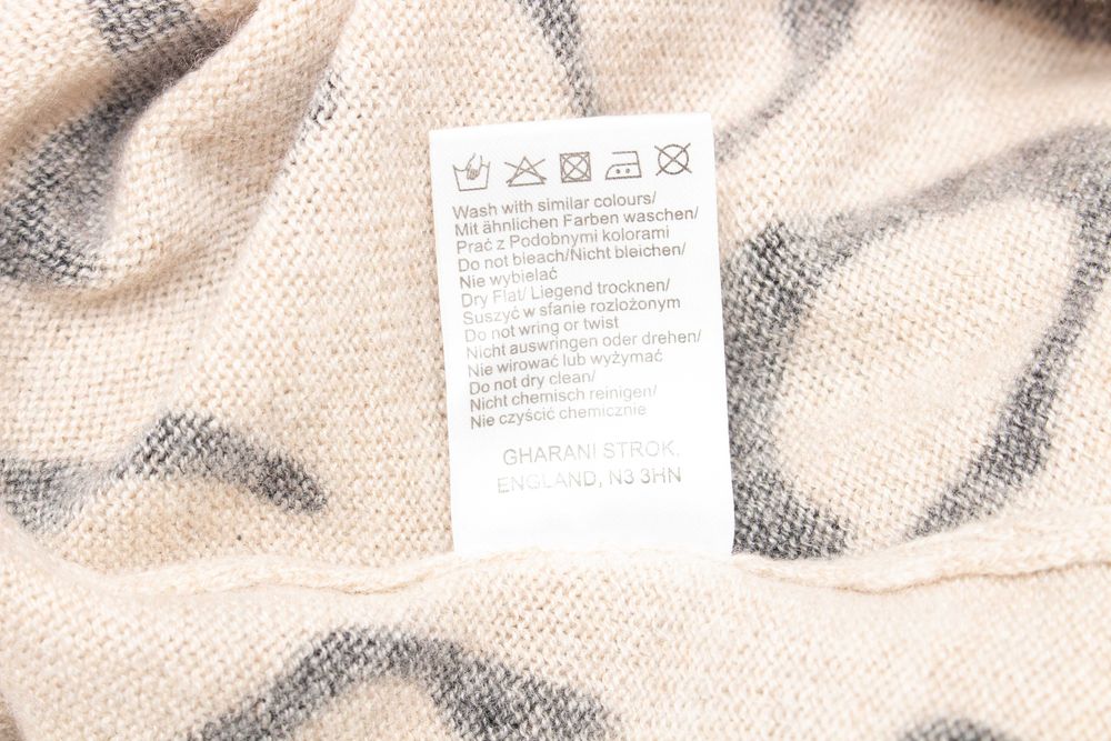 Gharani Strok London дамски пуловер от 100% кашмир животински принт L