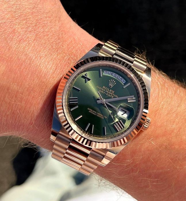 rolex daydate olive dial