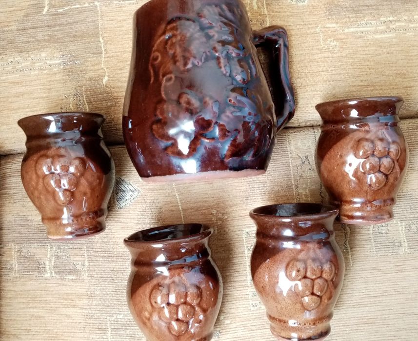 Винтидж керамичен сервиз за вино от 80-те години