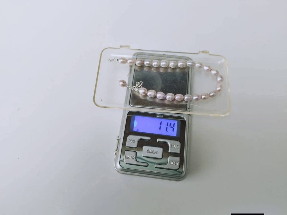 Bratara din perle naturale de cultura baroc, inchizatoare argint, mov