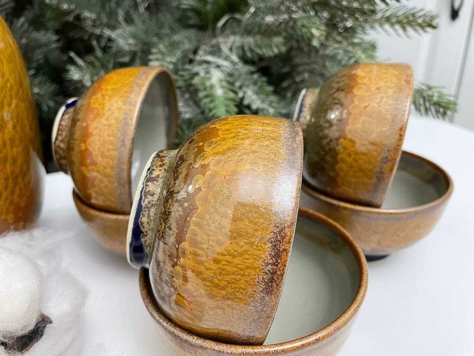 Набор ваза + пиалы керамика Япония ручная работа