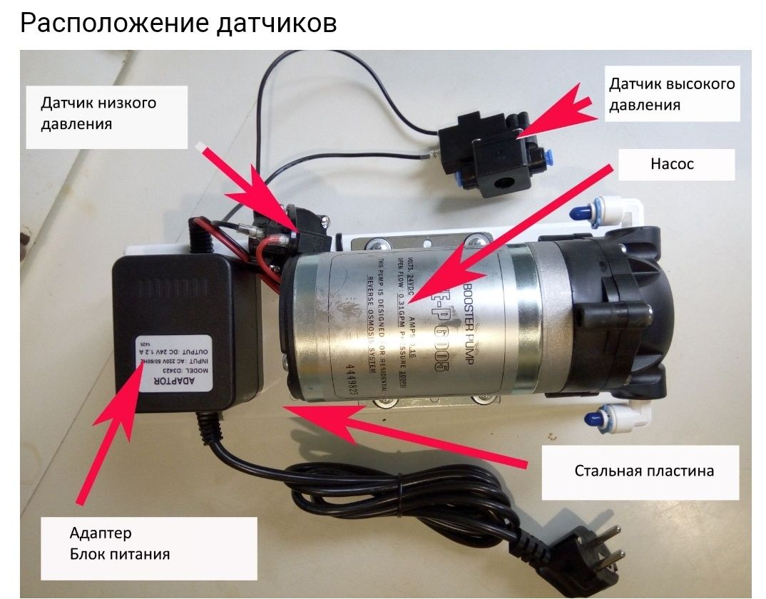 Подключение насоса высокого давления Насос для повышения давления на обратный осмос: 16 500 тг. - Канализационные нас