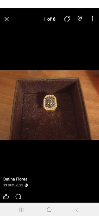 Inel aur 18k cu diamant si safire