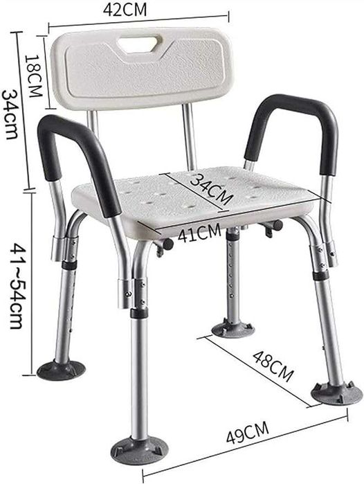 Стул-сиденье для душа "Антибак", телескопический, со спинкой pp61