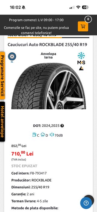 255 40 19 iarna noi dot 2024 folosite aprox 200km