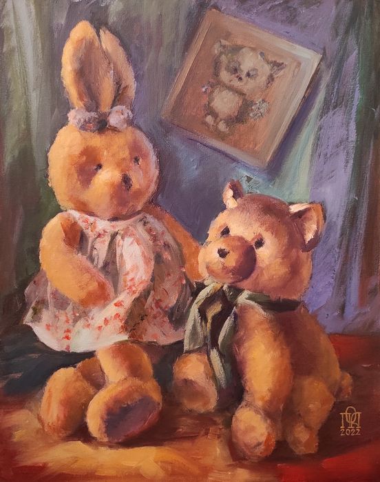 Натюрморт с игрушками.Картина маслом