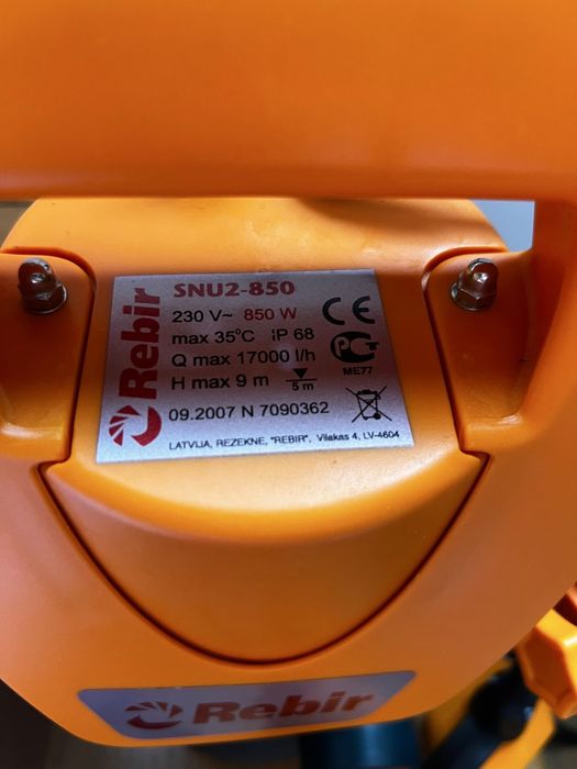 Pompă submersibilă apă murdară Rebir SNU2-850, 850W, 17.000 l/h – NOUĂ