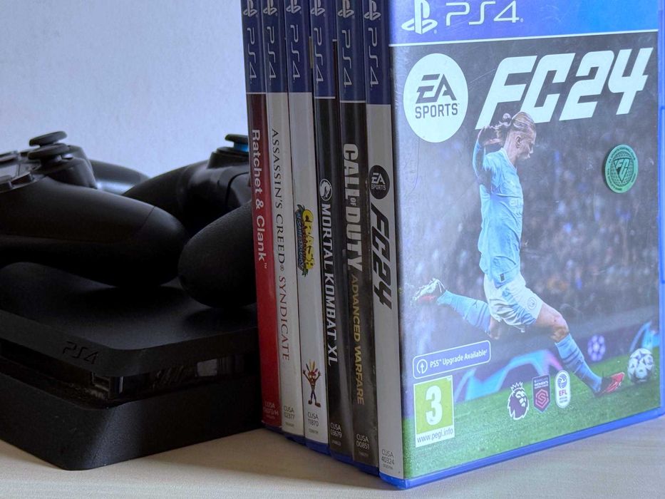 Бартер! Playstation 4 Slim 1TB + 8 игри и 3 контролера.